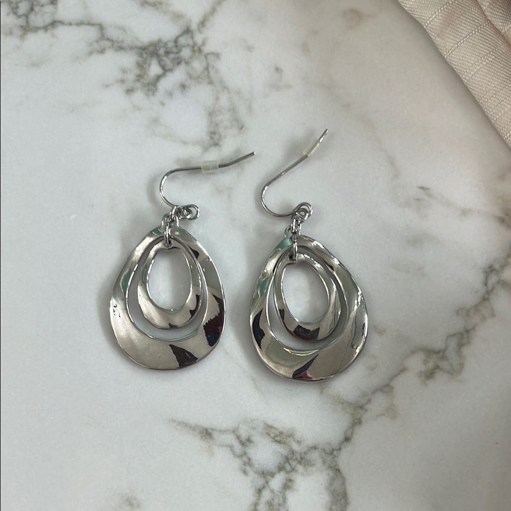 Silver drop earrings